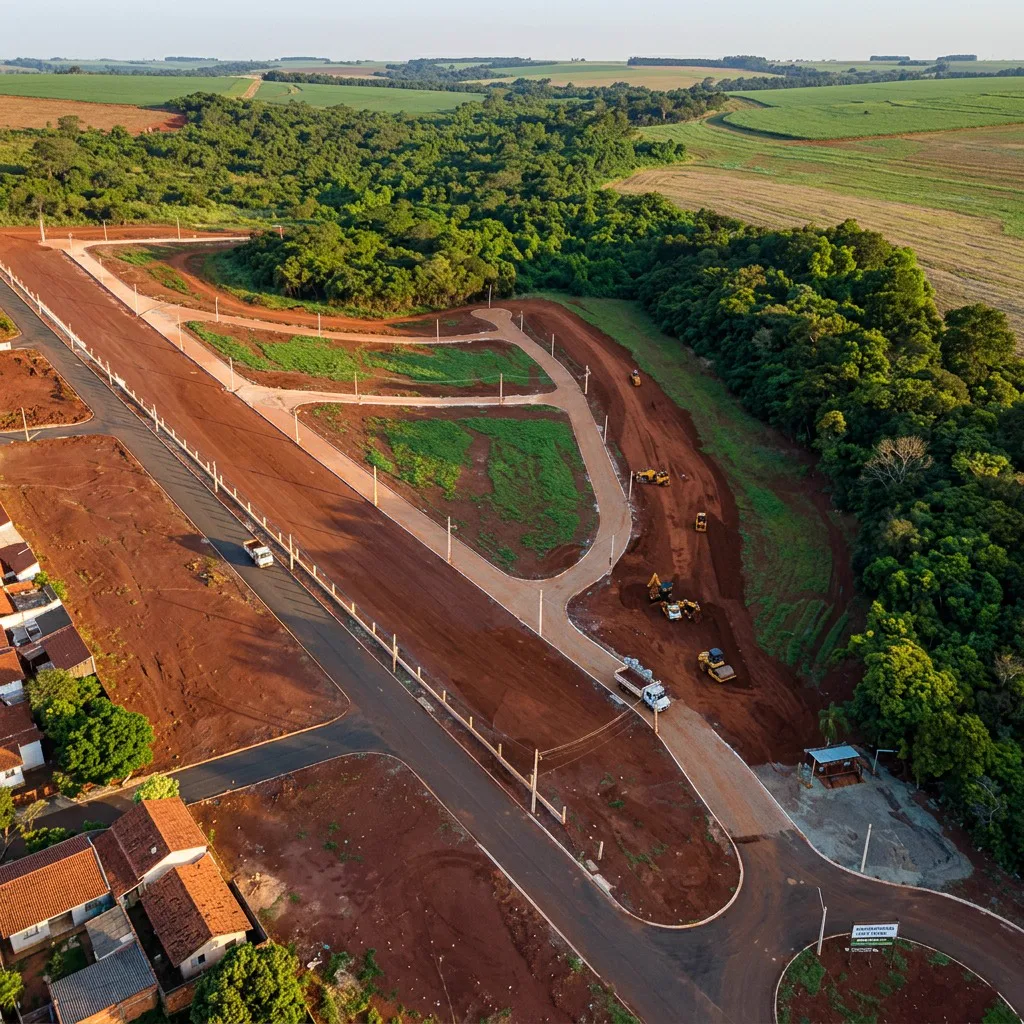 Obras Vista Residence — vista aérea do loteamento